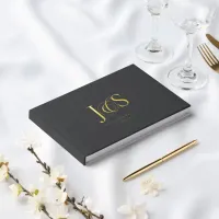 Simple Elegance Wedding Initials Gold Foil ID1022 Foil Guest Book