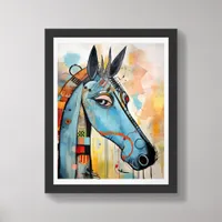 Sly Abstract Horse or Bicorn AI Assist Artwork Framed Art