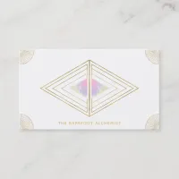 *~*  Boho Gold Triangles Sacred Geometry Alchemy Business Card