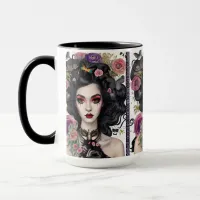 Goth Girl with Flowers Mug