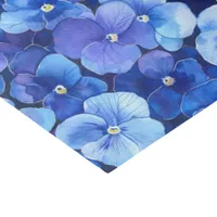 Watercolor Style Pansies Blue Purple Floral Print Tissue Paper