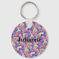 Watercolor Pattern Personalized Keychain