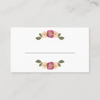 Elegant Pressed Wildflowers Boho Garden Wedding Place Card