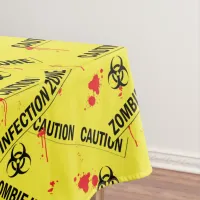 Zombie Infection Zone Caution Tape Blood Stains Tablecloth