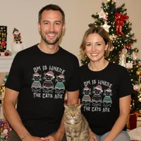 Om Is Where the Cats Are Funny Yoga Christmas T-Shirt