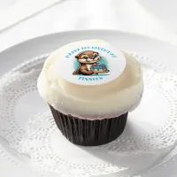 Otter Themed Boy's First Birthday Personalized Edible Frosting Rounds