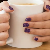 Silver Floral Pattern Purple Minx Nail Art