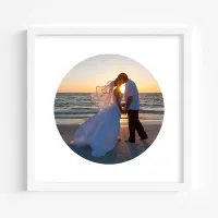 Create Your Own Circle Shape Wedding 12"x12" Photo Print