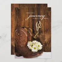 Cowboy Boots, Daisies and Horse Bit Wedding Invitation