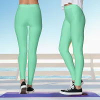 Mint Green Pastel Yoga Leggings
