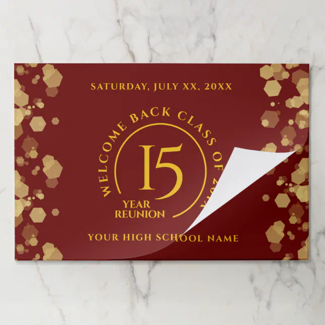 Red & Gold School College Class Reunion Paper Pad