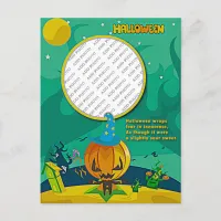 Halloween Jack o' Lantern Wizard Add Photo Frame Postcard