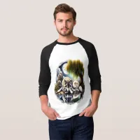 Moonlit Serenity A Slumbering Wolf T-Shirt