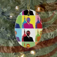 President Obama Pop Art Ceramic Ornament