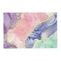 Glitter Gold Marble Pastel Colors Placemat