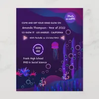 Under the Sea Glow Graduation Party Flyer