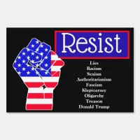 Resist Fist American Flag Bye-Don Anti Trump Sign