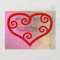 Be My Valentine Heart Holiday Postcard