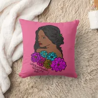 International Women's Day Ebony Beauty Throw Pillow