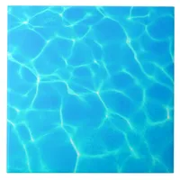 Aqua Water Pattern With Reflection Waves Ceramic Tile