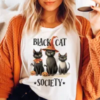 Black Cat Society Vintage Halloween Tri-Blend Shirt