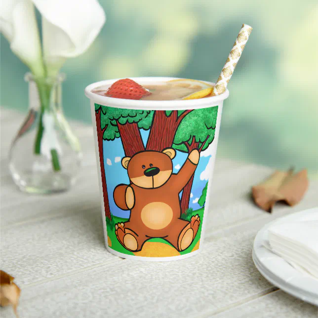 Bear in the Prairie - Bear in grassland Paper Cups