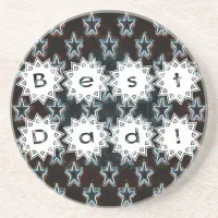 Best Dad with Neon Stars Coaster