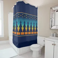 Southwest Sunset Pines Blue Shower Curtain