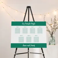 Emerald White 7 Table Seating Chart Foam Board