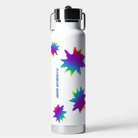 Splash of neon color water bottle