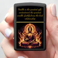 Buddha in vibrant flames,  zippo lighter