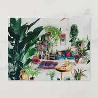 Plant Filled Living Room Postcard