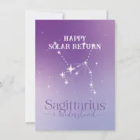 Zodiac Sign Sagittarius Lavender Flat Card