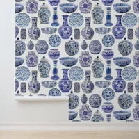 Hamptons Chinoiserie Ginger Jar Patterned Wallpaper