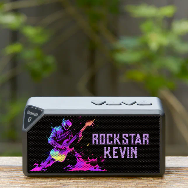 Musician With Guitar Rock n Roll Bluetooth Speaker