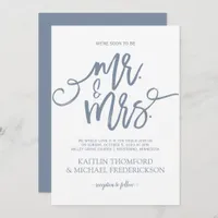 Dusty Blue Wedding Invitations | Brush Script