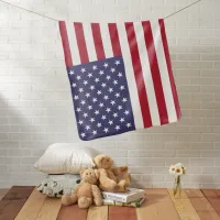 Red White & Blue Patriotic American Flag Baby Blanket