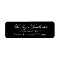 Elegant Black and White Wedding Address Label