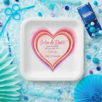 Little Sweetheart Valentine Watercolor Baby Shower Paper Plates