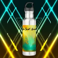 Boho Soul Unveiled Green and Yellow monogram | Stainless Steel Water Bottle