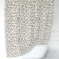 Mocha and White Leopard Shower Curtain