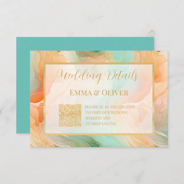 Marble Wedding Enclosure Card