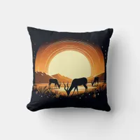 Serenity in Motion Antelope-Inspired Throw Pillow