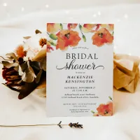 Modern Elegant Golden Poppy Bridal Shower Invitation