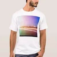 Santa Monica Beach - Green Purple Photo Edit T-Shirt