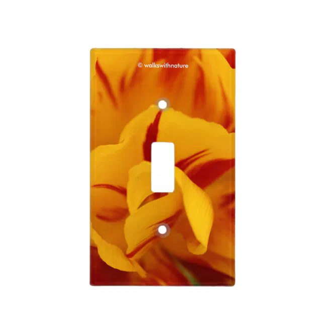 Stunning Two-Tone Red Yellow Monsella Tulips Light Switch Cover