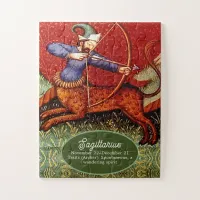 Sagittariu Horoscope Zodiac Medieval Vintage Small Jigsaw Puzzle