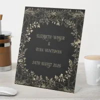 Luxurious Gold & Black Sepia Floral Finish  Pedestal Sign