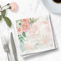 Rose Garden Wedding Thank You Peach ID764 Napkins