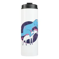 Trex Riding Unicorn Thermal Tumbler